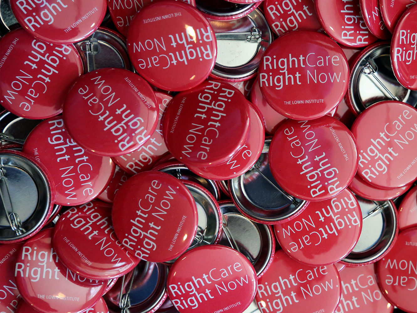 buttons with right care right now on them